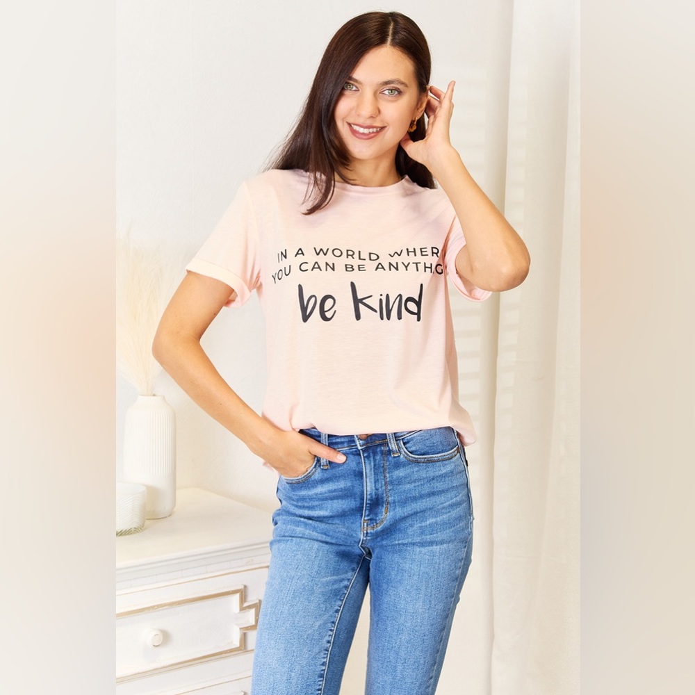 NEW**-Simply Love Slogan Graphic Cuffed T-Shirt OFFERS WELCOME - Picture 4 of 6